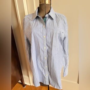 Vineyard Vines Relaxed Fit Button Down- stripe with black watch plaid detail